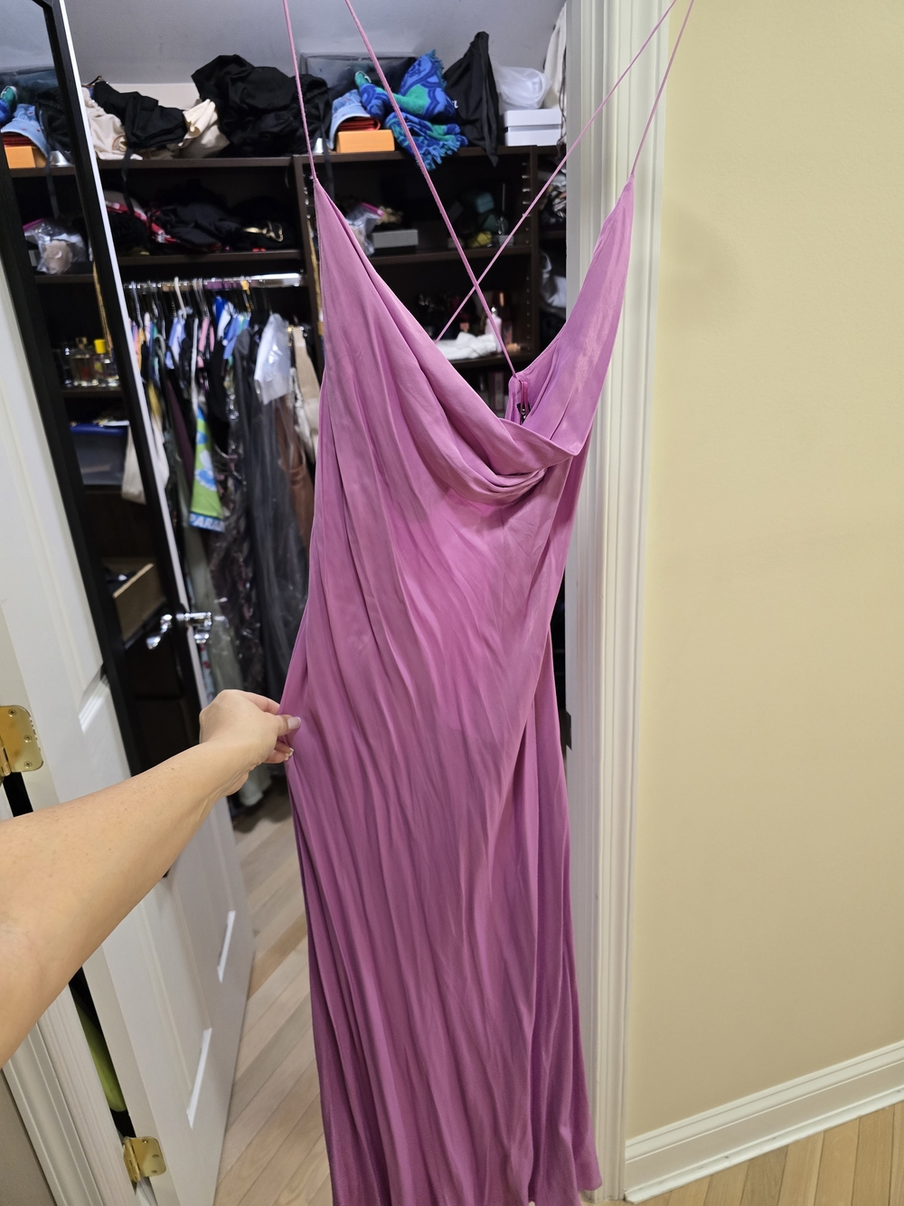 Zara Mauve Strapless Cowl Slip Dress